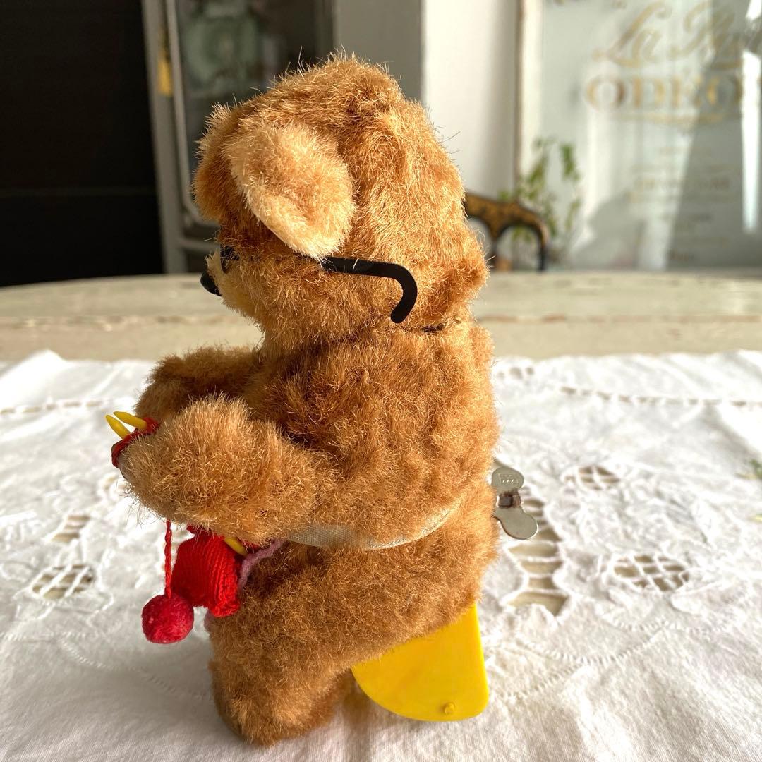 アンティーク　ビンテージベア　ゼンマイ仕掛け　編み物ベア　max carl