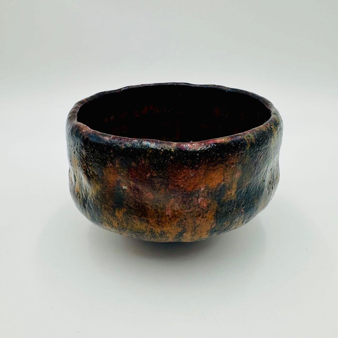 【樂茶碗　加藤石春　立田錦　共箱】茶道具　骨董　アンティーク