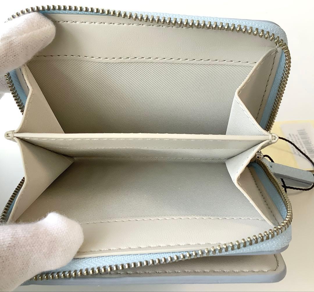 新品★マークジェイコブス★ザ レザーコンパクトウォレットミニ２つ折り財布★ブルー