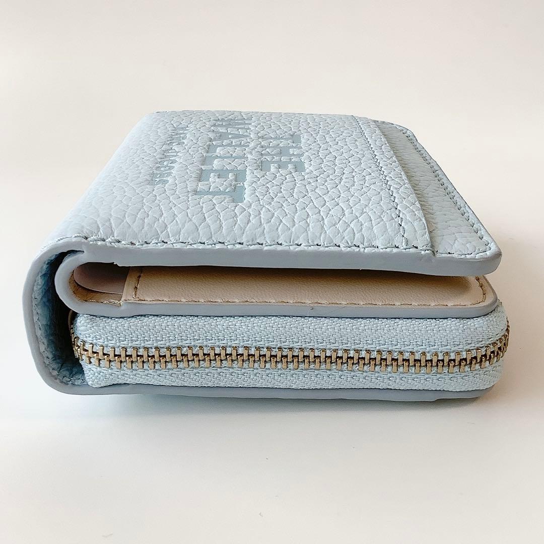 新品★マークジェイコブス★ザ レザーコンパクトウォレットミニ２つ折り財布★ブルー