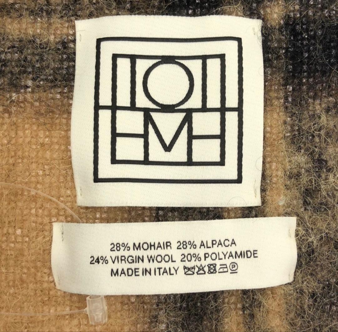 TOTEME トーテム モヘアアルパカチェックマフラー ブラウン