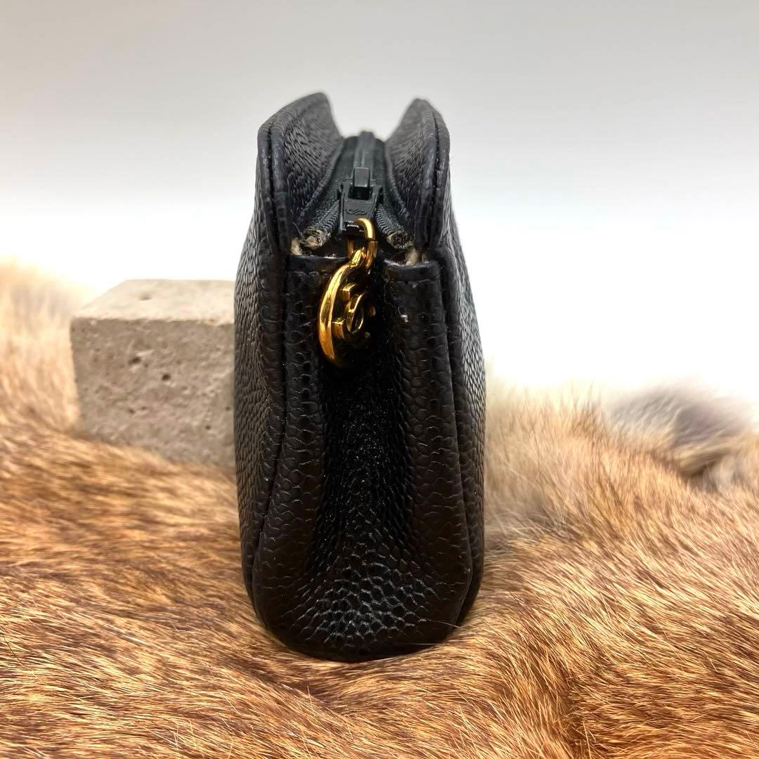 【希少7桁2番台】CHANEL シャネル デカココ　キャビアスキン ブラック