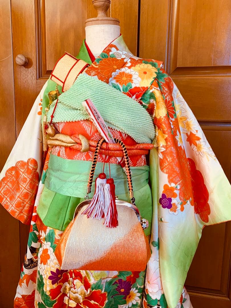 七五三　三歳から五歳の女の子のお支度　振袖コーディネート　お着物セット　女児着物