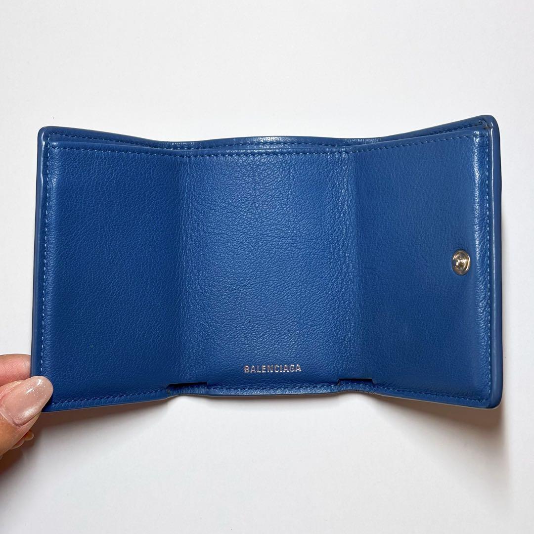 BALENCIAGA 財布 ブルー ペーパーウォレット