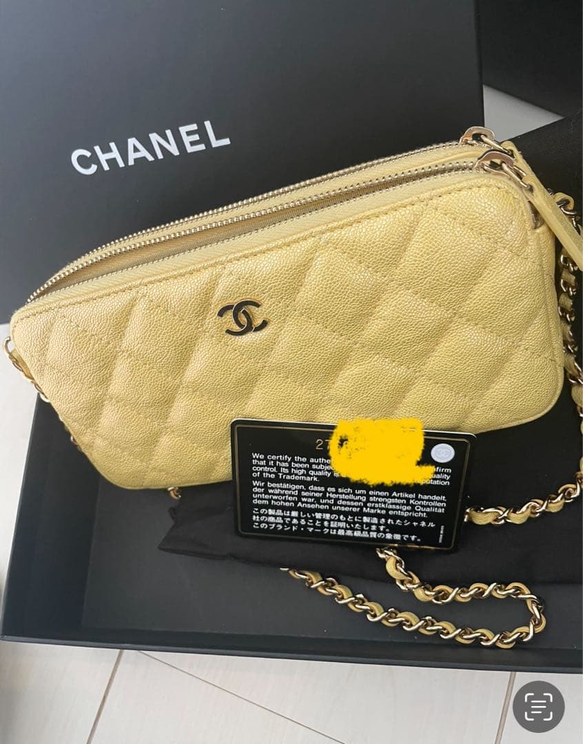 ♡超美品♡レア品CHANELマトラッセ⭐︎チェーンウォレット⭐︎黄色ショルダーバッグ