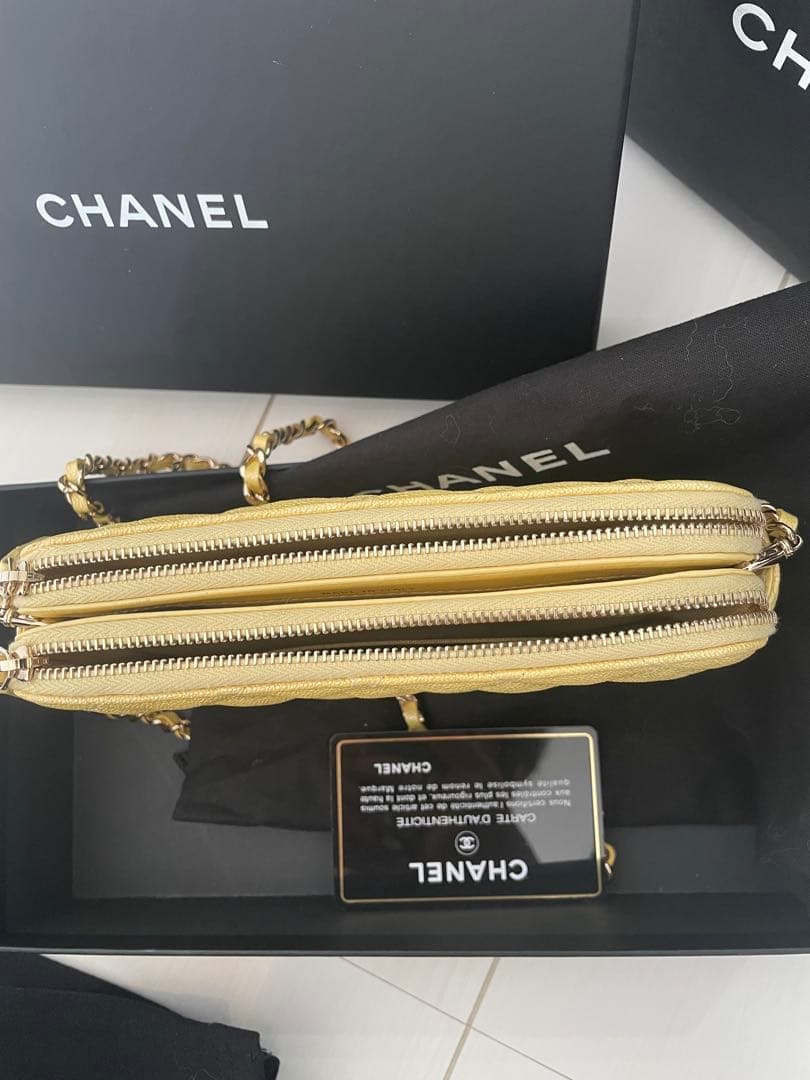 ♡超美品♡レア品CHANELマトラッセ⭐︎チェーンウォレット⭐︎黄色ショルダーバッグ