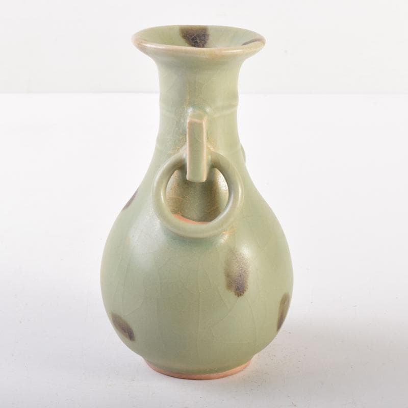 中国　龍泉窯　青磁　双耳不遊環瓶　C　6986