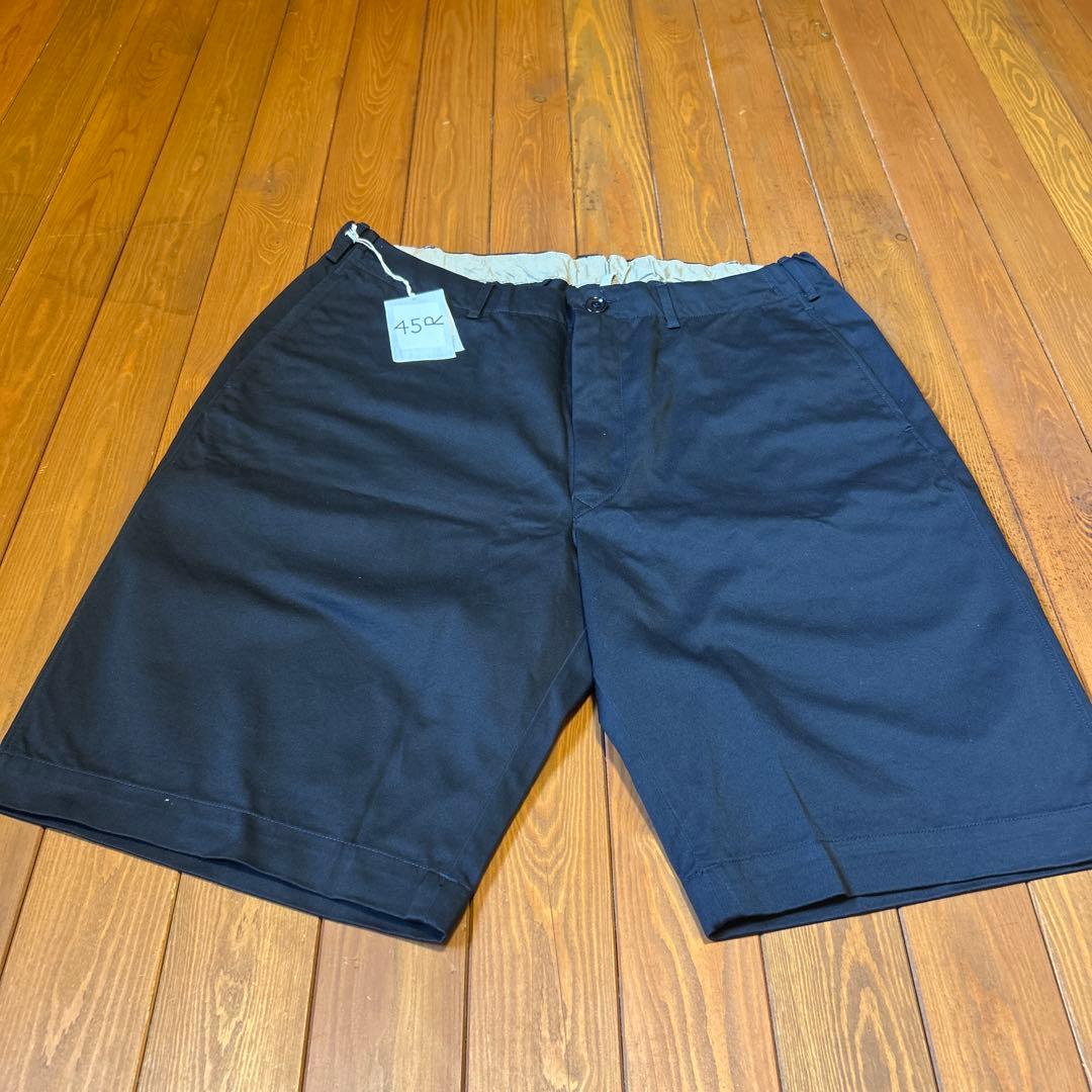 45R紺色双糸チノのポッポショートパンツ