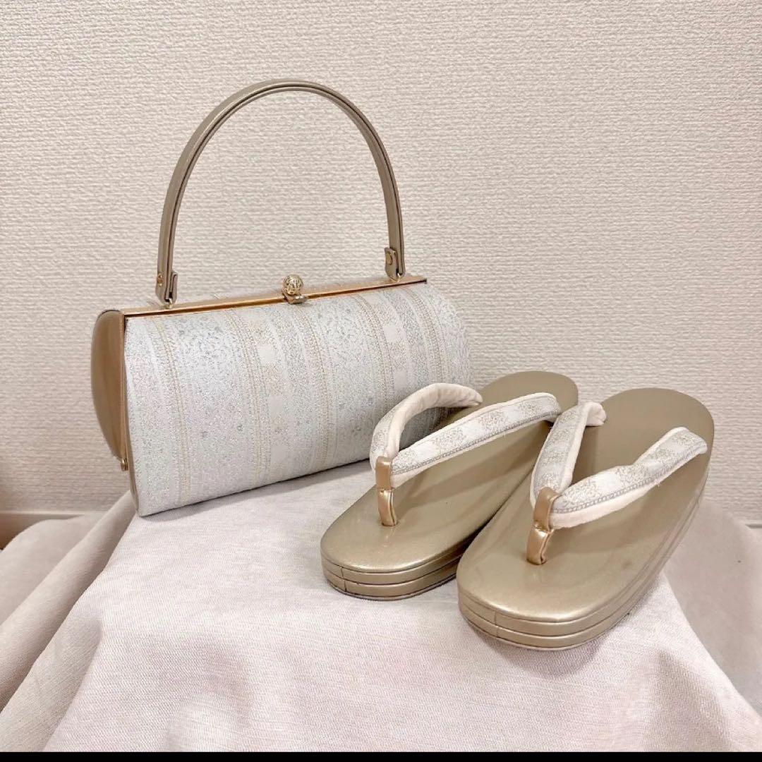 金襴生地　草履バッグセット　- 和装バッグ 和装小物 草履 草履セット