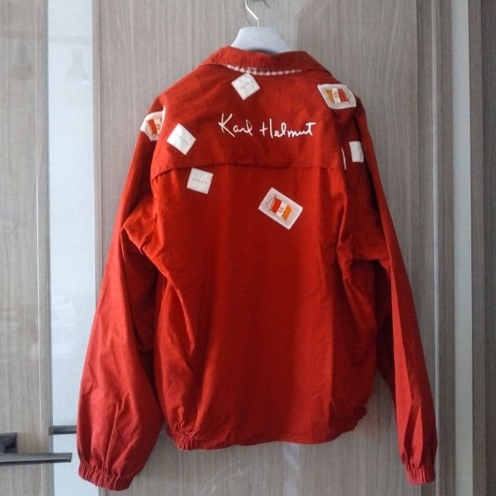 Karl Helmet 赤＆チェック リバーシブルジャケット・ユニセックス