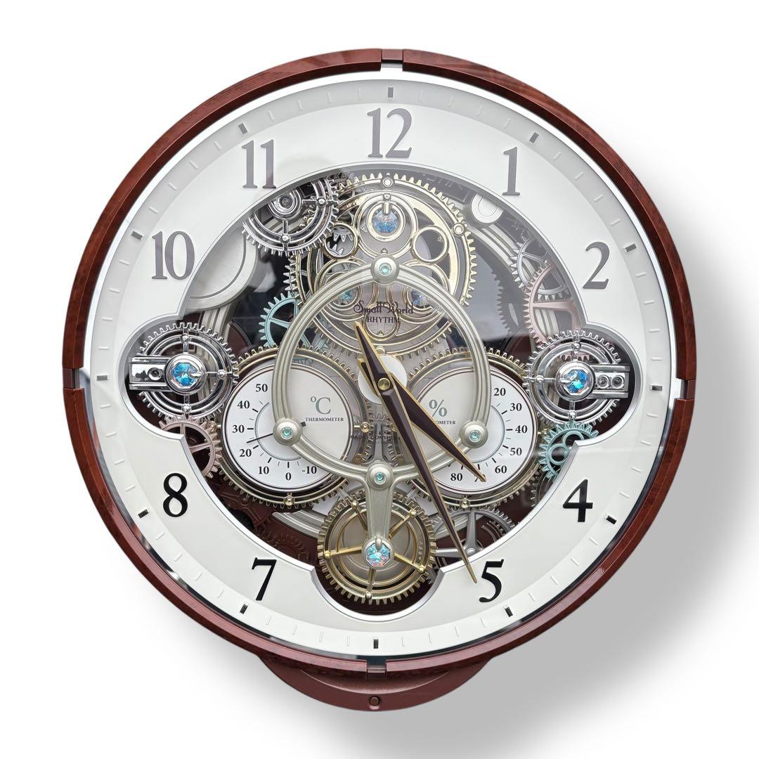 【美品】リズム スモールワールド 4MN515RH 掛け時計 からくり時計30曲