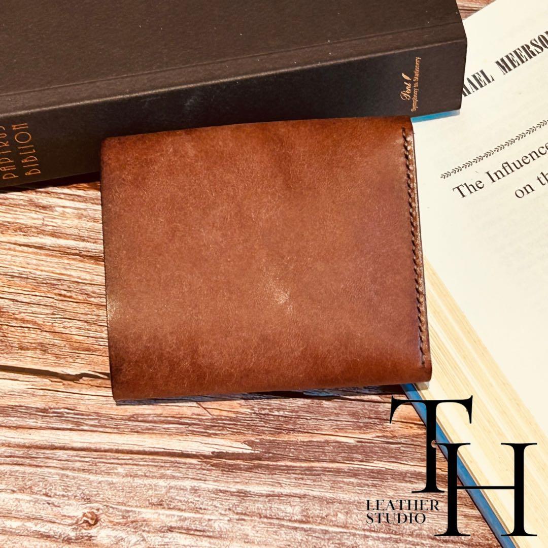 財布　コンパクト　三つ折り　イタリアンレザー　マルゴー　ダークブラウン