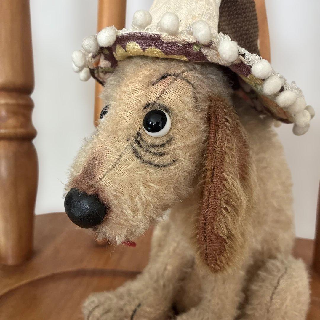 国内作家　ケイタベア　いぬのぬいぐるみ　帽子付き　アンティーク　一点物