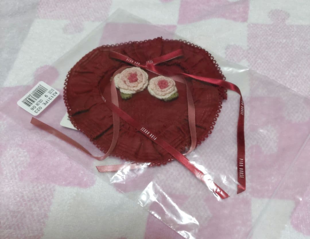 最終価格❗ピンクハウス❤️ハートフリルの、モチーフ付きコサージュ新品