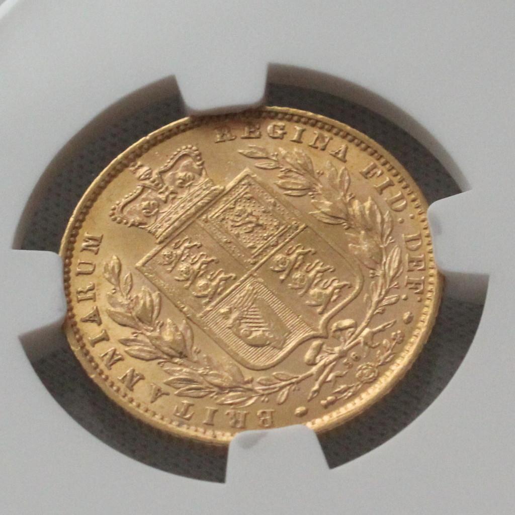 1869年 イギリス ビクトリア ソブリン金貨 NGC MS62