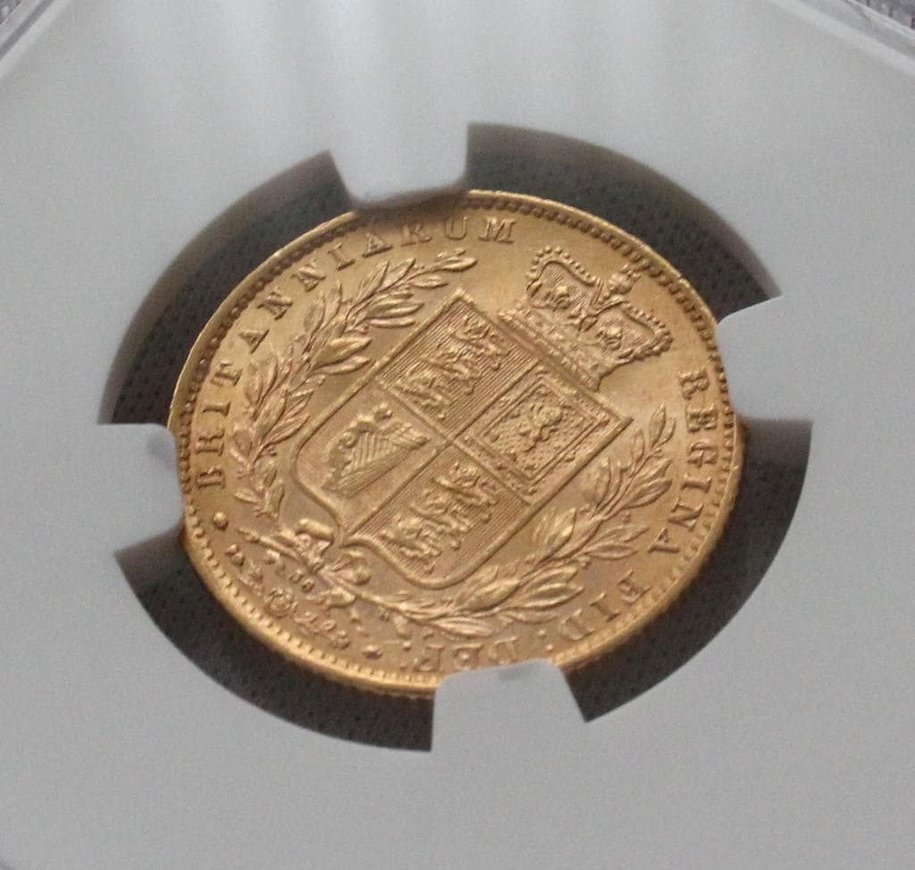 1869年 イギリス ビクトリア ソブリン金貨 NGC MS62