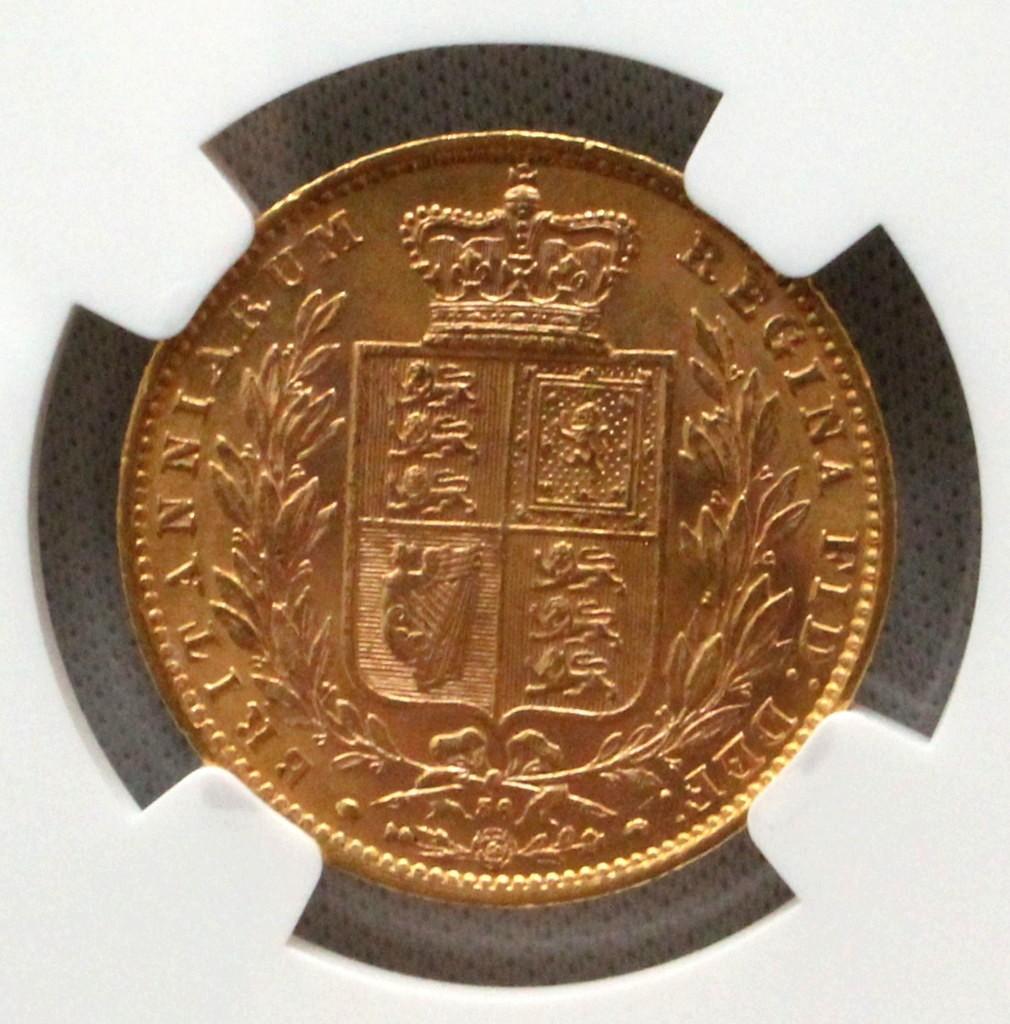 1869年 イギリス ビクトリア ソブリン金貨 NGC MS62