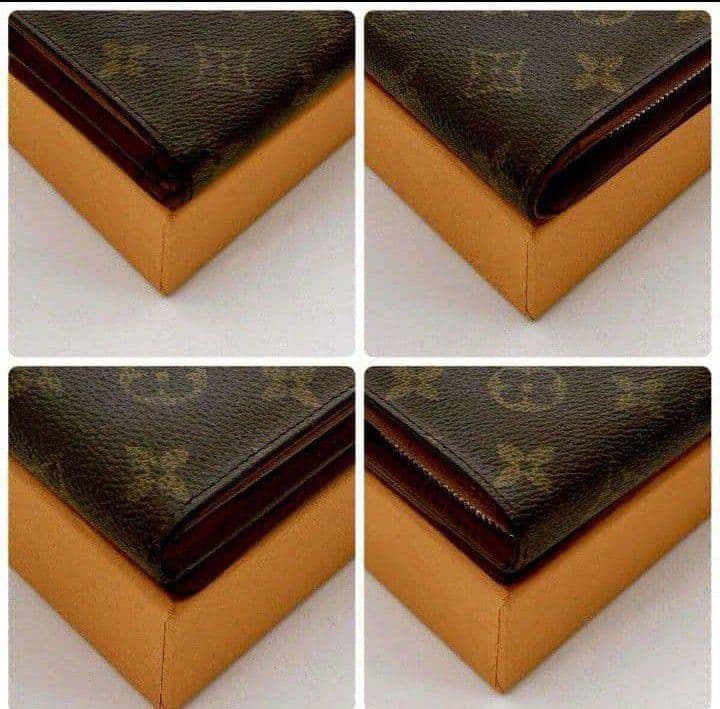 ルイヴィトンモノグラムポルトモネビエL字ブラウンレディース二つ折り財布送料無料