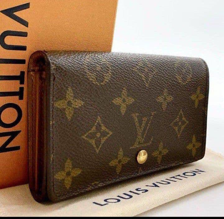 ルイヴィトンモノグラムポルトモネビエL字ブラウンレディース二つ折り財布送料無料