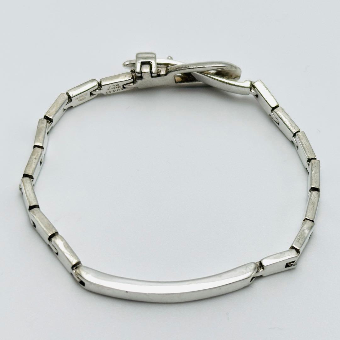 GUCCI ヴィンテージ　ID ブレスレット　バックルモチーフ　925