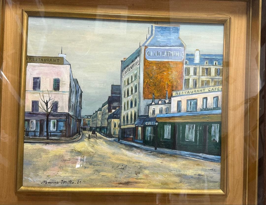 モーリス・ユトリロ 「オーテュール通り」パリ 油彩絵 送料込み　1007