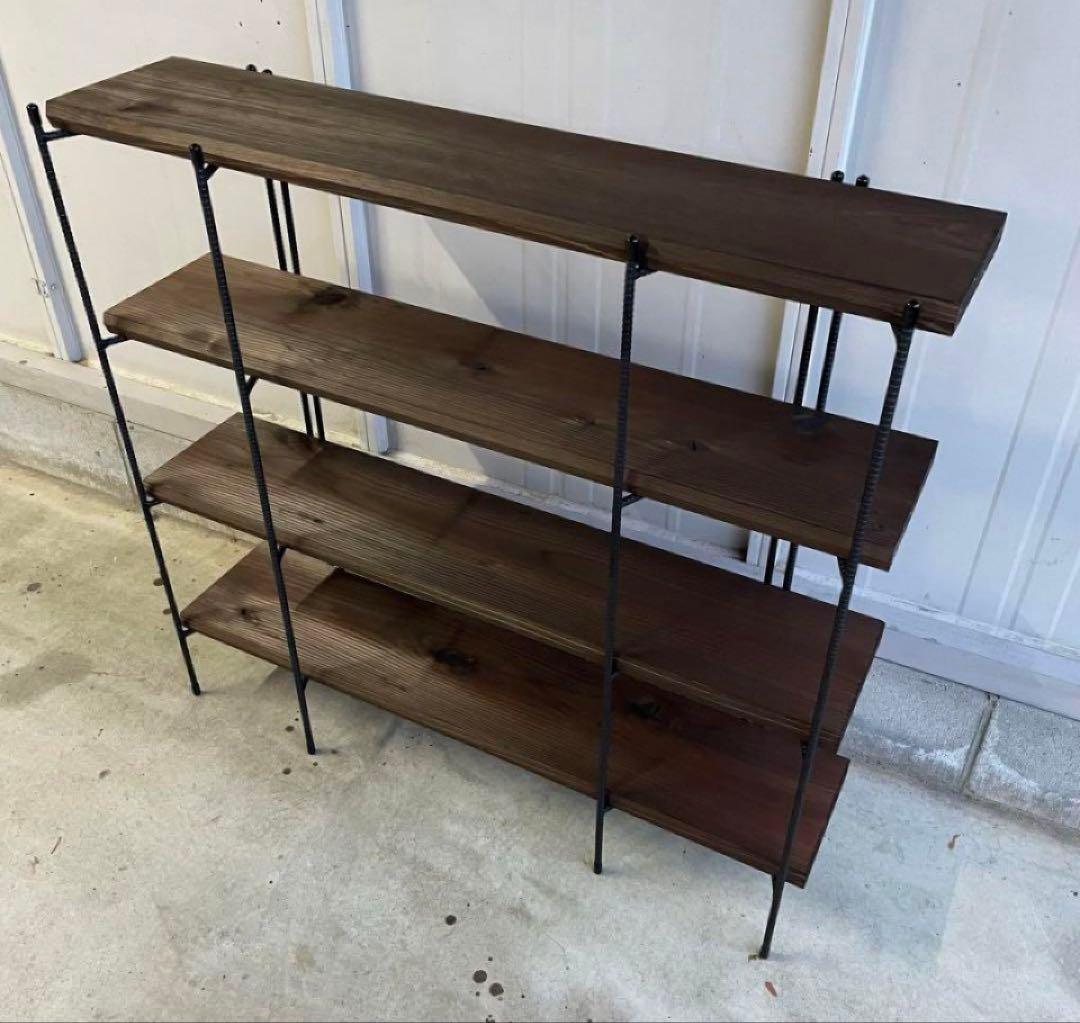 チーコ　手作りアイアン家具 折り畳みラック アンティーク 鉄脚のみ2点