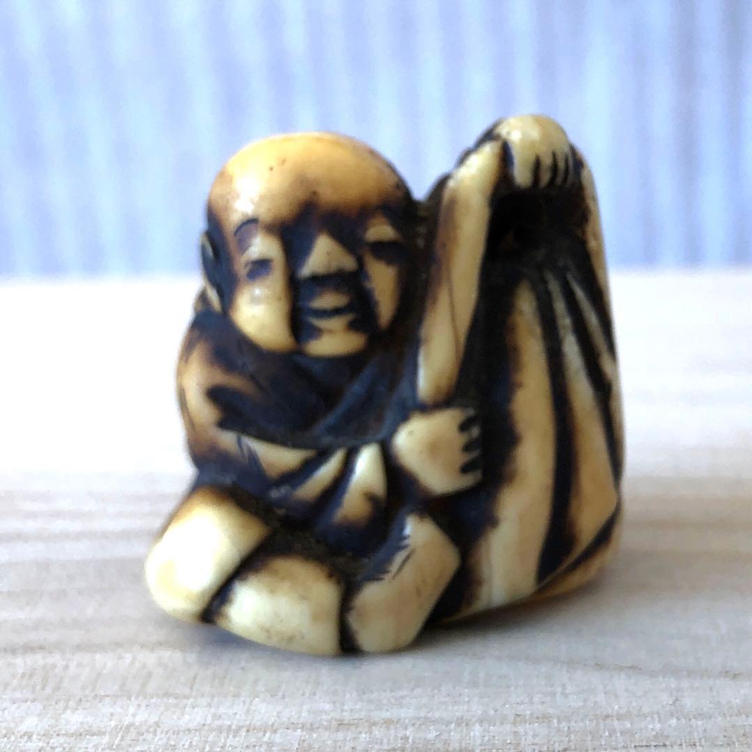 江戸時代　鯨歯　根付け