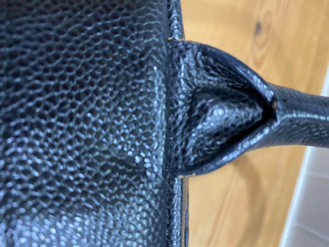 シャネルミニボストンバッグ ココマーク マトラッセキャビアスキンハンドバッグ