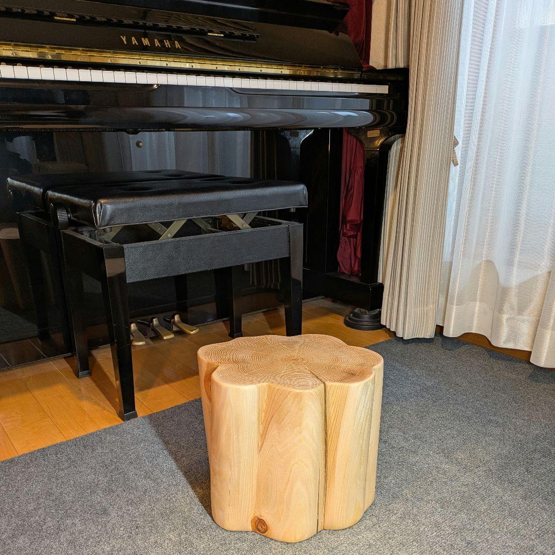 天然ヒバ　切り株　丸太　椅子　スツール　高さ約26.5cm　ヒバ丸太　2点セット