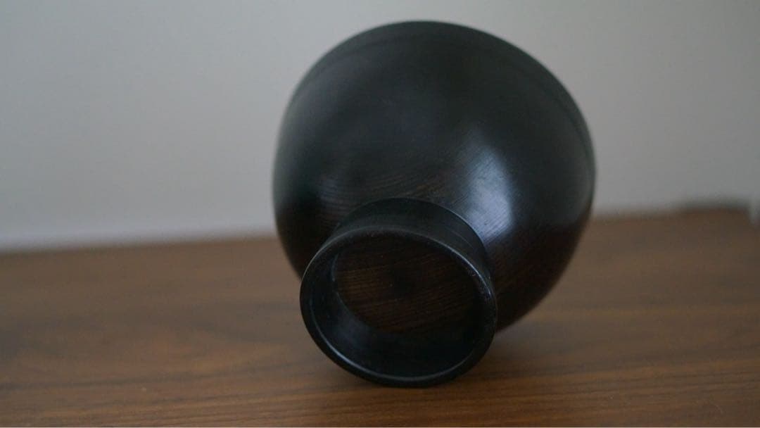 合鹿椀 天然木 削り出し 黒漆 木製漆器　拭き漆