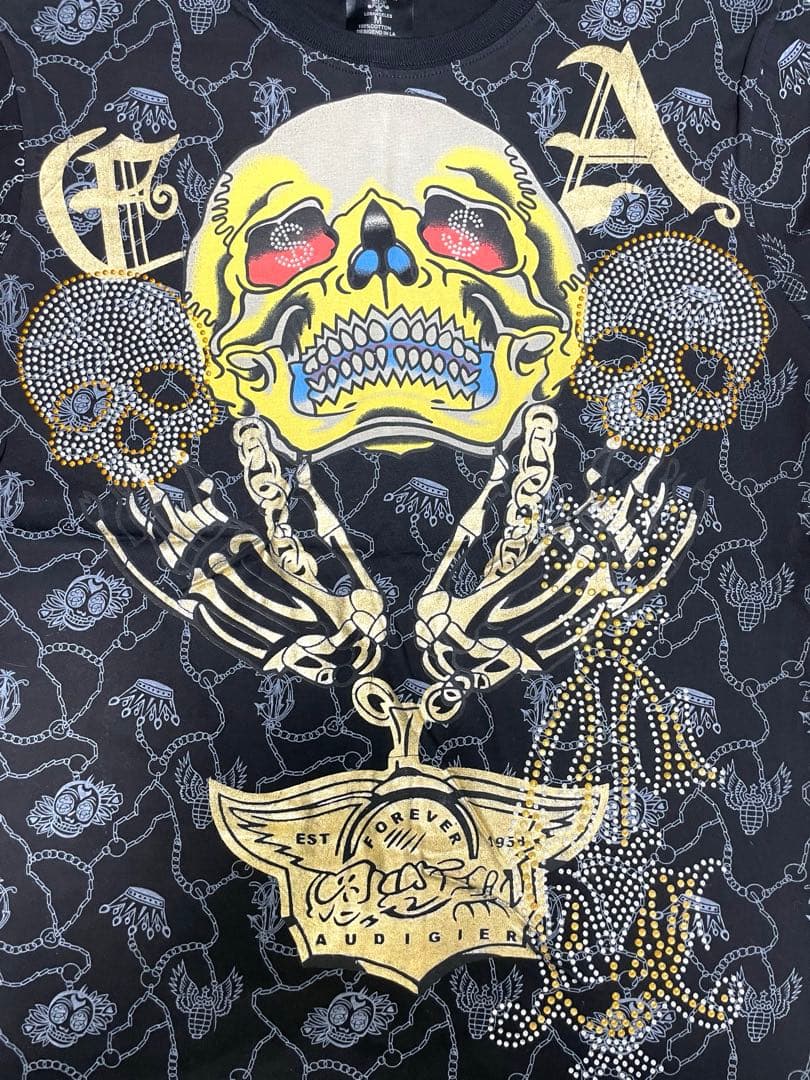 CHRSTIAN AUDIGIERスカル長袖Tシャツ