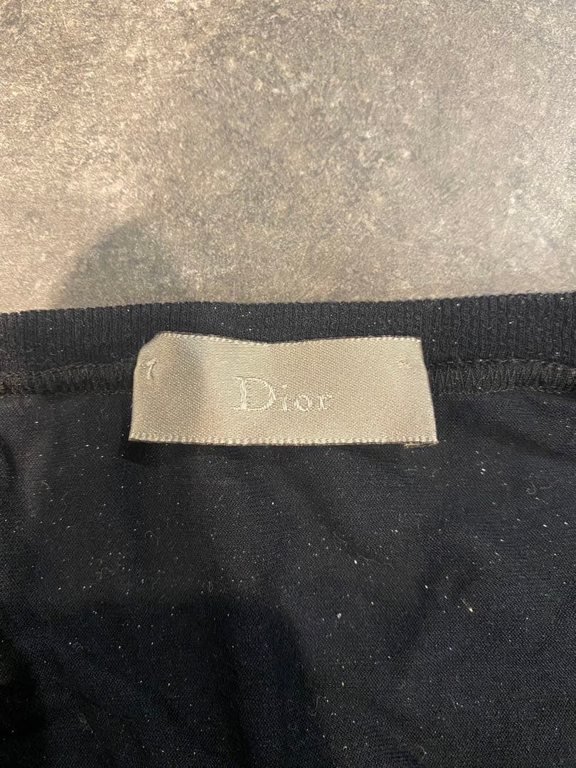 【美品】Dior HOMME エディ期　05Wブラック 半袖ラメプリントTシャツ