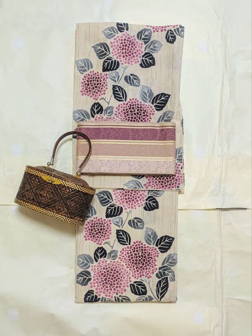 源氏物語 浴衣 さわらび 本染 注染 手縫い お誂え