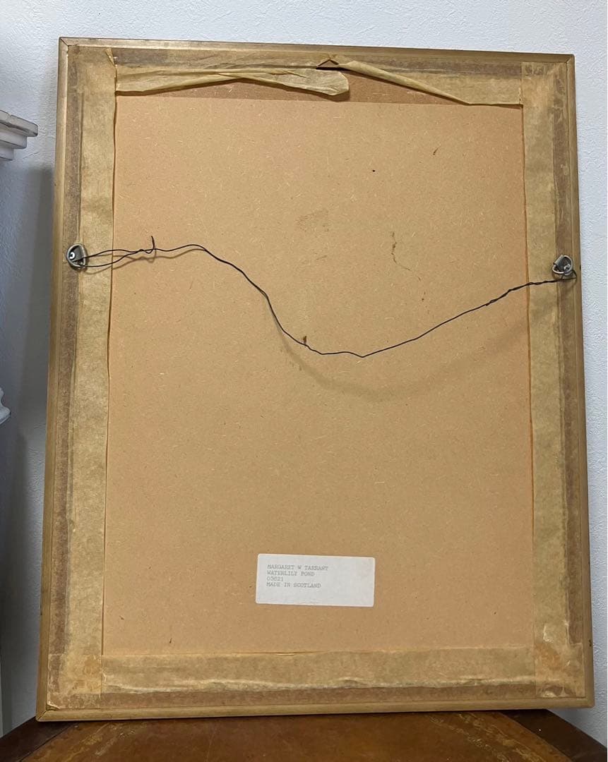 スコットランド製マーガレットタラント少女猫妖精水彩複製画額付き