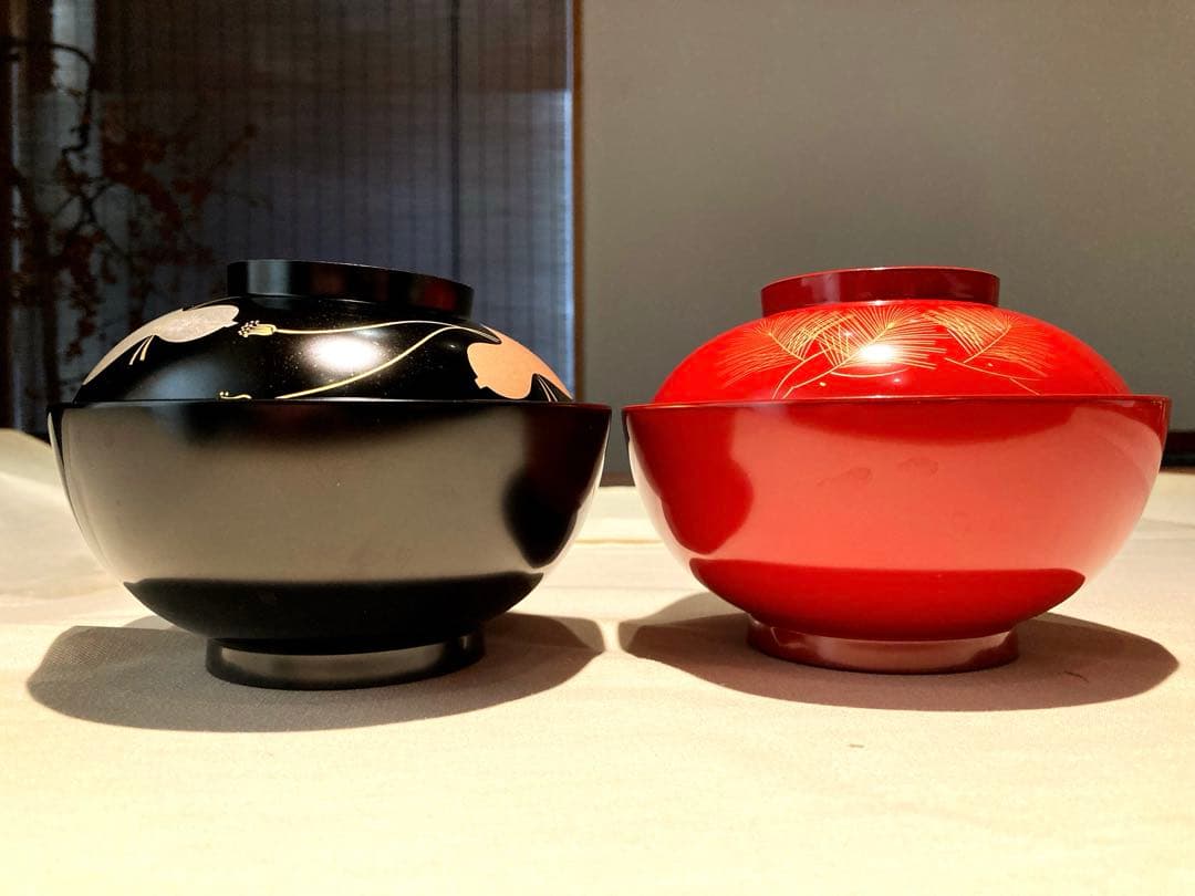 越前塗 漆器 椀 2個セット (14cm×10cm)