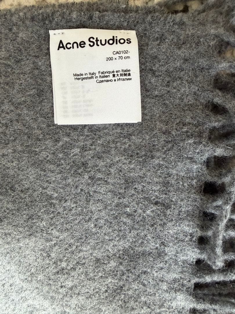 Acne Studios グレー 大判マフラー 約200 x 72cm