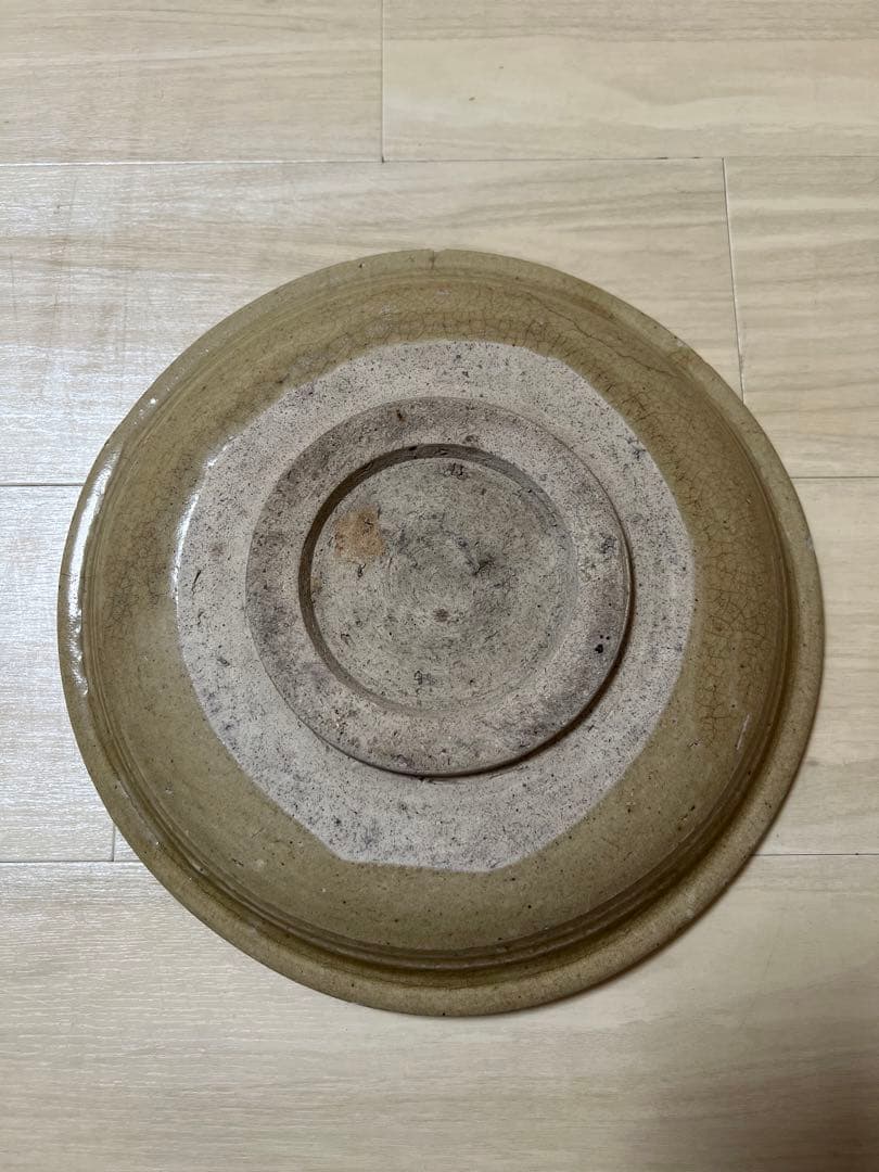 石皿 大皿 瀬戸焼 古瀬戸 黄瀬戸 民藝 骨董 用の美 古物 古窯 JAPAN