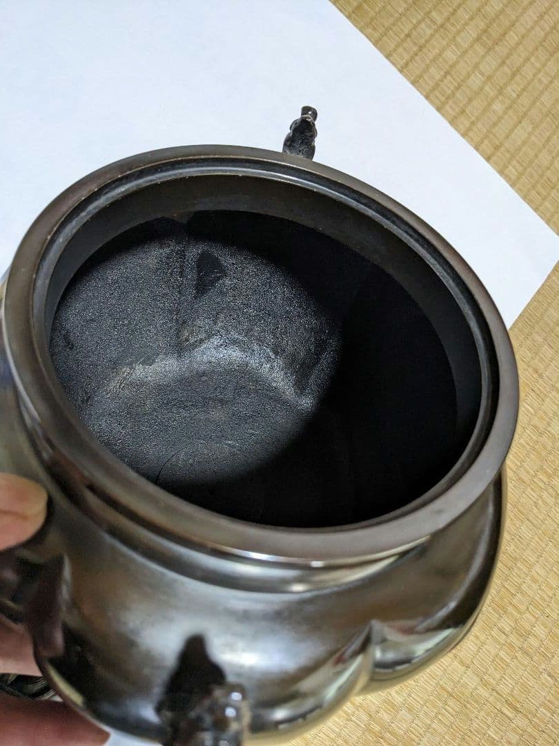 ♦香道具 獅子飾り 山水瓔珞紋様 龍双耳阿古柁形 大香炉 高岡銅器 高さ27cm