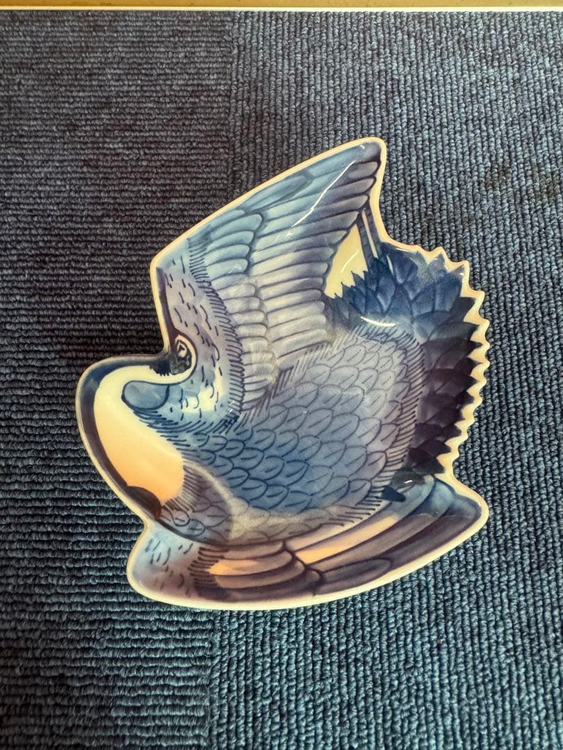 1810  希少　源右衛門　変形皿　鶴文