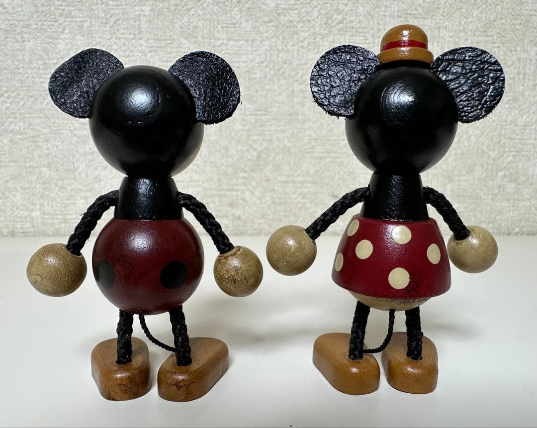 木製 レトロトイコレクション ウッデンドール S ミッキー＆ミニーペアセット