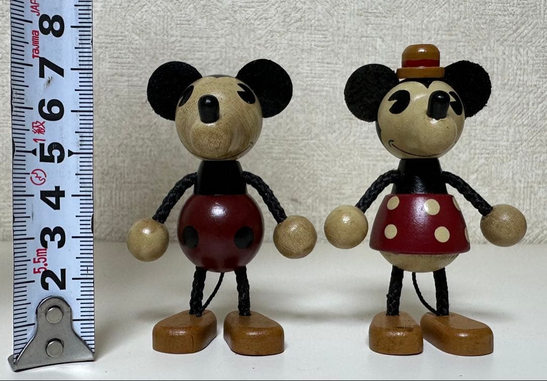 木製 レトロトイコレクション ウッデンドール S ミッキー＆ミニーペアセット
