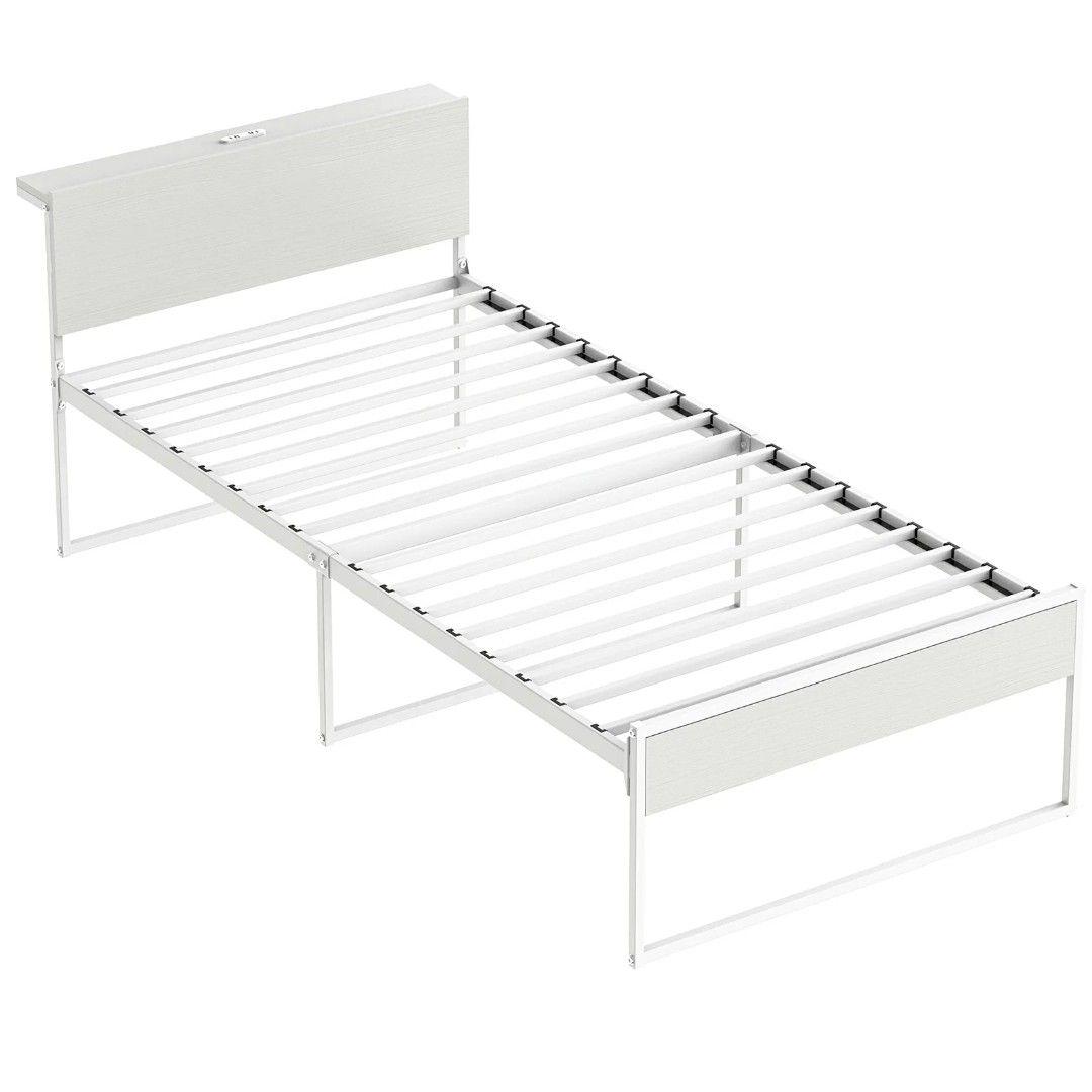 シングル ベッドフレーム ホワイトウォッシュ×ホワイト 楽天