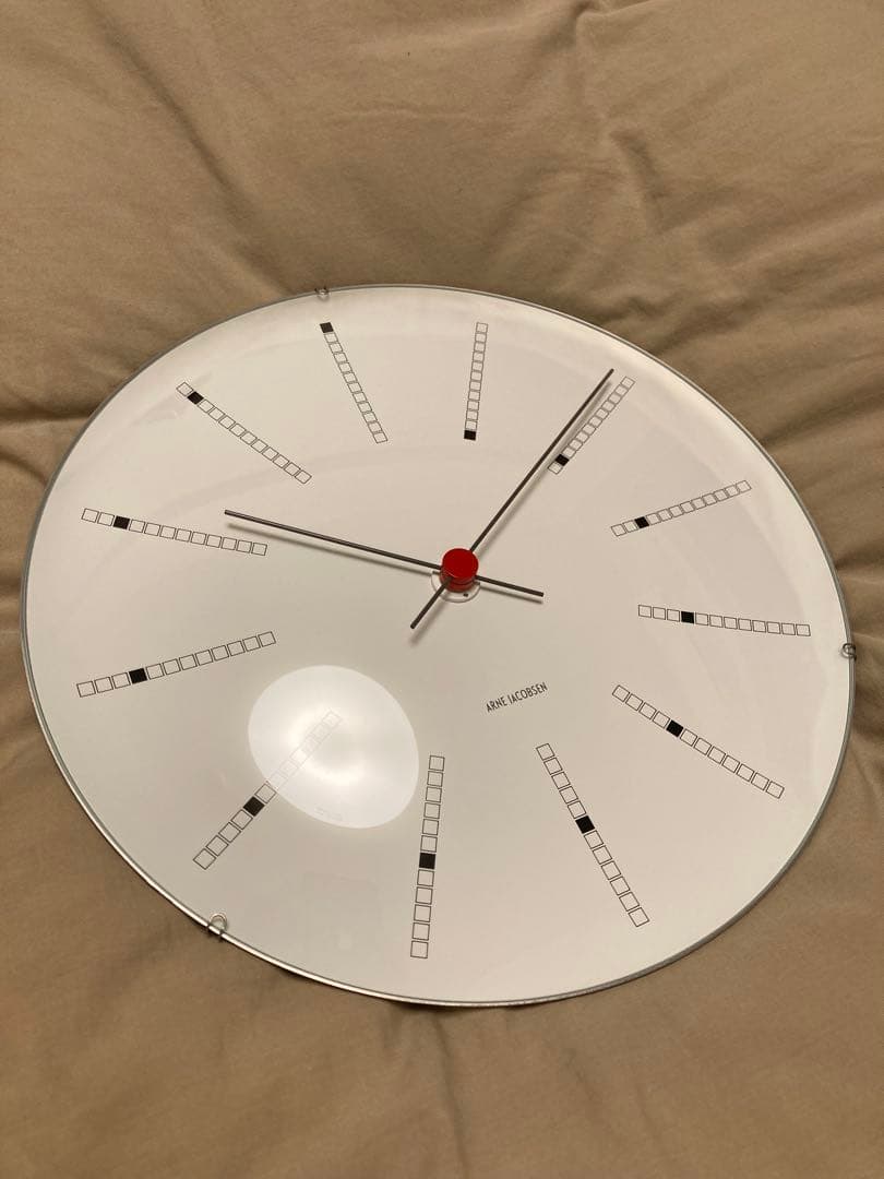 USED/アルネ・ヤコブセン　バンカーズクロック　29cm 壁掛け時計　ホワイト