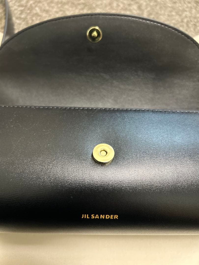 JIL SANDER ジルサンダー　カンノーロ　ブラックレザーショルダーバッグ