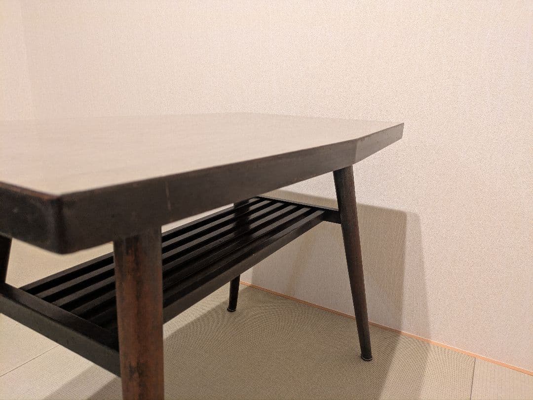 【北欧ミッドセンチュリー風】サイドテーブル マガジンラック付き コーヒーテーブル