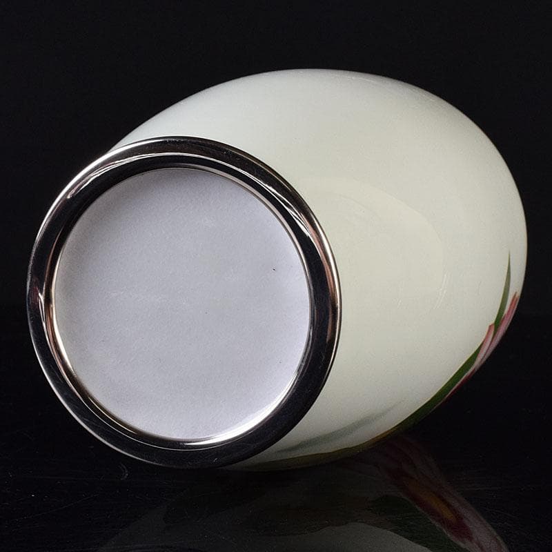 七宝焼　後藤七宝　後藤銅器店　花文　花瓶　書付箱　V　R8181