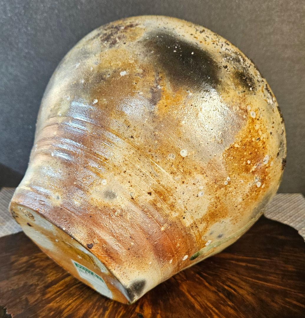 伊賀焼　森里香山作　窯変　高約23.1cm壺　大壺　花入　オブジェ　定価26万円