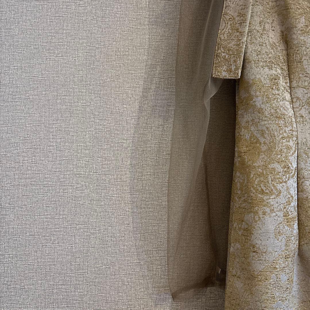 LE’RURE Shoulder ribbon jacquard dress