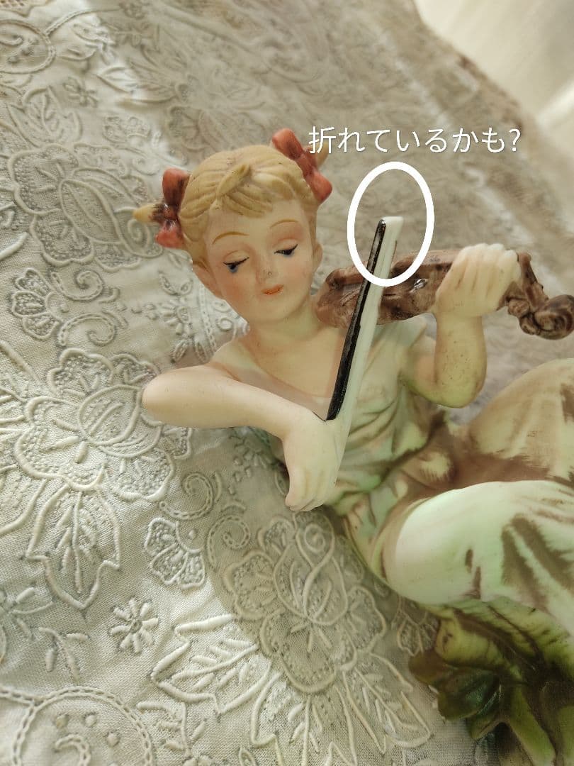 陶器　ビスクドール　バイオリン　チェロ　アンティーク　ヴィンテージ　フィギリン