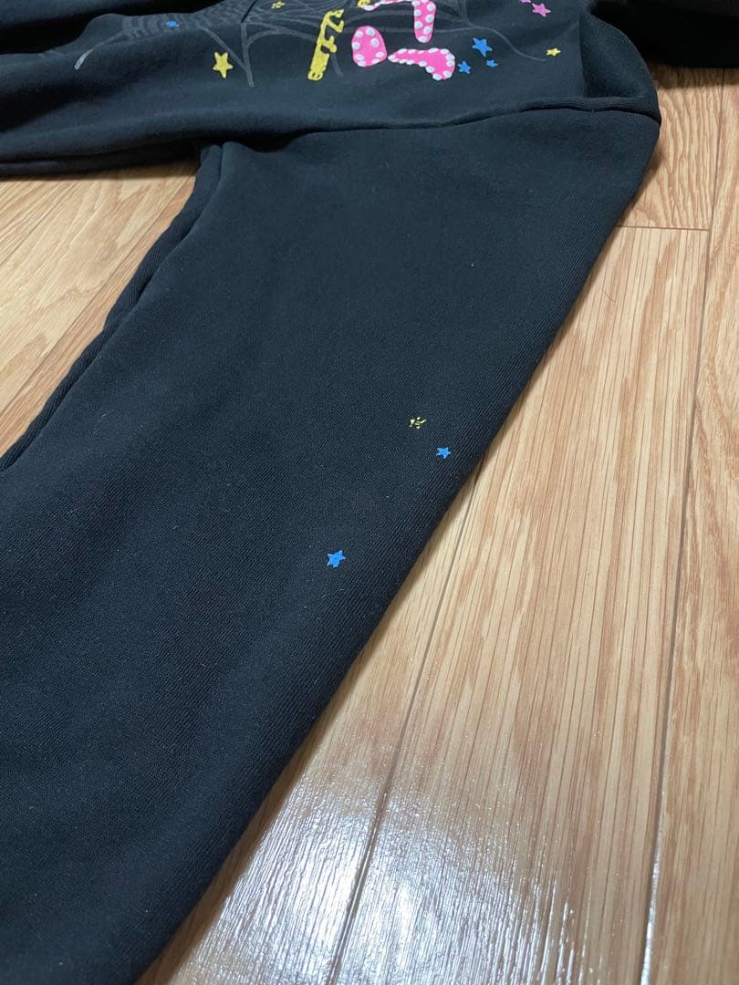 sp5der 黒 パーカー s 確実正規品